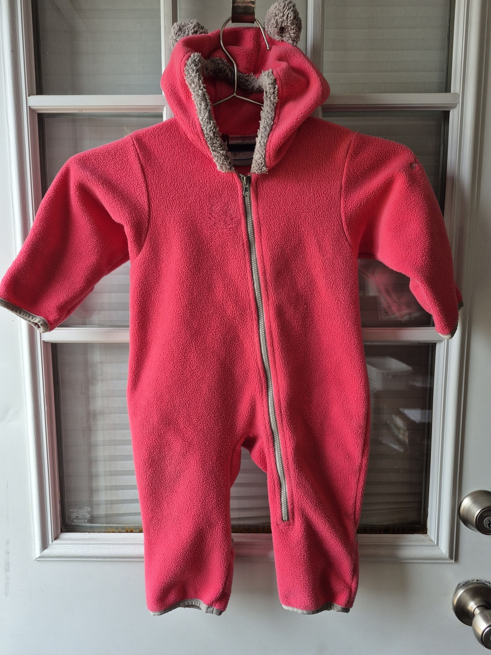 Columbia Cozy Pink Fleece One-Piece with Hood for Kids